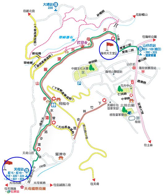 天母古道地圖